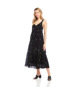 Sleeveless Embroidered Tiered Midi Dress 15 Sleeveless Embroidered Tiered Midi Dress -Karen Kane Store 2L25200 BLK KK 2025 Summer 00 3