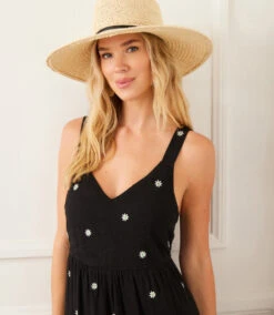 Sleeveless Embroidered Tiered Midi Dress 14 Sleeveless Embroidered Tiered Midi Dress -Karen Kane Store 2L25200 BLK KK 2025 Summer 00 9