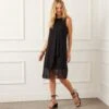 Sleeveless Draped Crossover Dress -Karen Kane Store 2L25700 BLK KK 2025 Summer 00 4