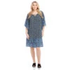 Plus Size Contrast Ruffle Hem Dress -Karen Kane Store 2L28101W PRT karenkane 2025 Summer 00 1