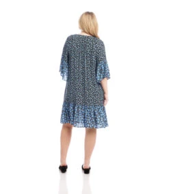 Plus Size Contrast Ruffle Hem Dress -Karen Kane Store 2L28101W PRT karenkane 2025 Summer 00 3