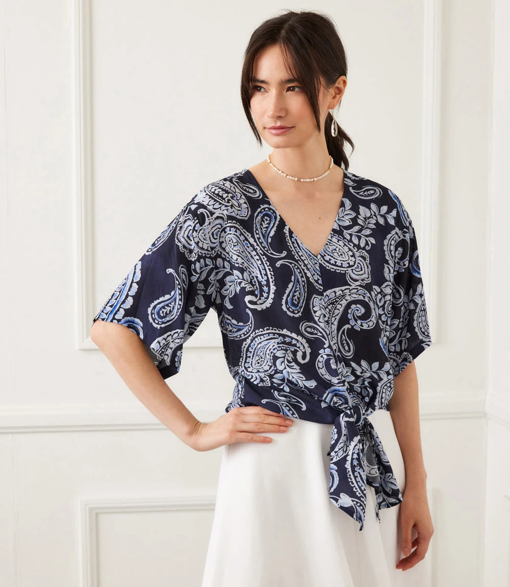Flutter Sleeve Tie Front Top 3 Flutter Sleeve Tie Front Top