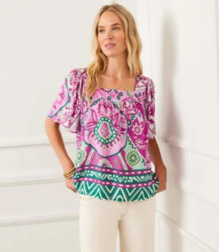 Flare Sleeve Square Neck Top -Karen Kane Store 2L29403 PRT KK 2025 Summer 00 5