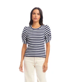 Petite Size Stripe Twist-Sleeve Top 9 Petite Size Stripe Twist-Sleeve Top -Karen Kane Store 2L30601P STP KK 2025 Summer 00 4