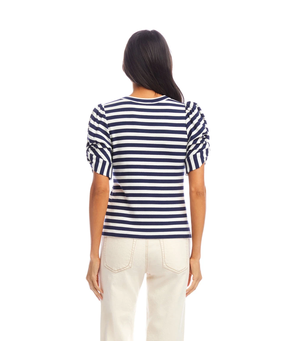 Petite Size Stripe Twist-Sleeve Top 6 Petite Size Stripe Twist-Sleeve Top - Image 4