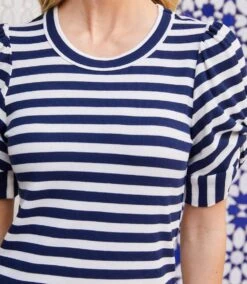 Stripe Twist-Sleeve Top -Karen Kane Store 2L30601 STP KK 2025 Summer 00 3