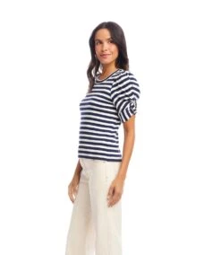 Stripe Twist-Sleeve Top -Karen Kane Store 2L30601 STP KK 2025 Summer 00 5
