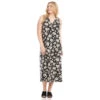 Plus Size Sleeveless V-Neck Midi Dress -Karen Kane Store 2L31300W BLK KK 2025 Summer 00 1