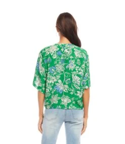 Short Sleeve Tie-Front Top -Karen Kane Store 2L32100 PRT KK 2025 Summer 00 3