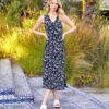 Sleeveless V-Neck Midi Dress 1 Sleeveless V-Neck Midi Dress -Karen Kane Store 2L32600 PRT KK 2025 Summer 00 1