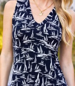 Sleeveless V-Neck Midi Dress -Karen Kane Store 2L32600 PRT KK 2025 Summer 00 2