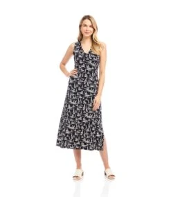 Sleeveless V-Neck Midi Dress -Karen Kane Store 2L32600 PRT KK 2025 Summer 00 3