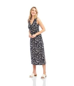 Sleeveless V-Neck Midi Dress -Karen Kane Store 2L32600 PRT KK 2025 Summer 00 4