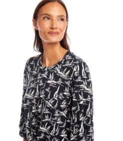 Flare Sleeve Drape Front Top -Karen Kane Store 2L32601 PRT KK 2025 Summer 00 4