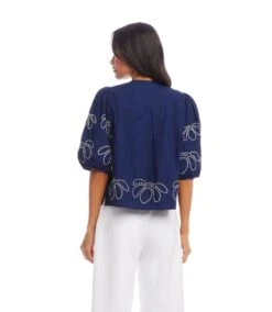 Embroidered Puff Sleeve Shirt -Karen Kane Store 2L70107 NAV karenkane 2025 Summer 00 5