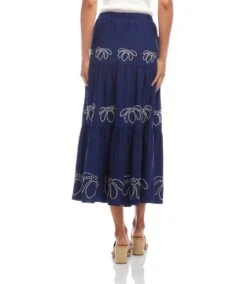 Embroidered Tiered Midi Skirt -Karen Kane Store 2L70113 NAV karenkane 2025 Summer 00 4