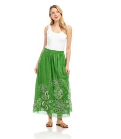 Cutout Embroidery Midi Skirt -Karen Kane Store 2L70123 GRE KK 2025 Summer 00 4