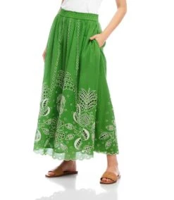 Cutout Embroidery Midi Skirt -Karen Kane Store 2L70123 GRE KK 2025 Summer 00 5