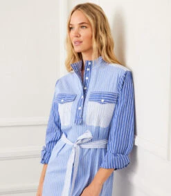 Mixed Stripe Midi Shirtdress -Karen Kane Store 2L70127 STP KK 2025 Summer 00 10