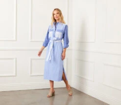 Mixed Stripe Midi Shirtdress -Karen Kane Store 2L70127 STP KK 2025 Summer 00 9