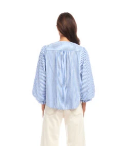 Stripe Layered Sleeve Shirred Blouse 14 Stripe Layered Sleeve Shirred Blouse -Karen Kane Store 2L70128 STP KK 2025 Summer 00 3