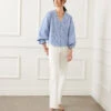 Stripe Layered Sleeve Shirred Blouse 2 Stripe Layered Sleeve Shirred Blouse -Karen Kane Store 2L70128 STP KK 2025 Summer 00 7