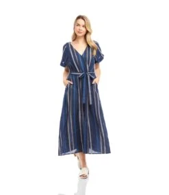 Embroidered Cuffed Sleeve Midi Dress 13 Embroidered Cuffed Sleeve Midi Dress -Karen Kane Store 2L70137 MUL KK 2025 Summer 00 4