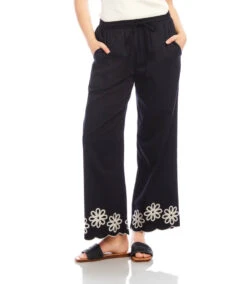 Scallop Drawstring Pants 12 Scallop Drawstring Pants -Karen Kane Store 2L70249 BLC KK 2025 Summer 00 2