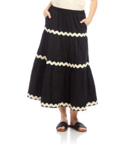 Ric-Rac Trim Tiered Midi Skirt -Karen Kane Store 2L70274 BNA 2025 Summer 00 4