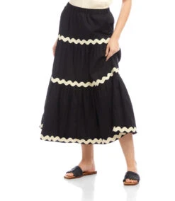 Ric-Rac Trim Tiered Midi Skirt -Karen Kane Store 2L70274 BNA 2025 Summer 00 5