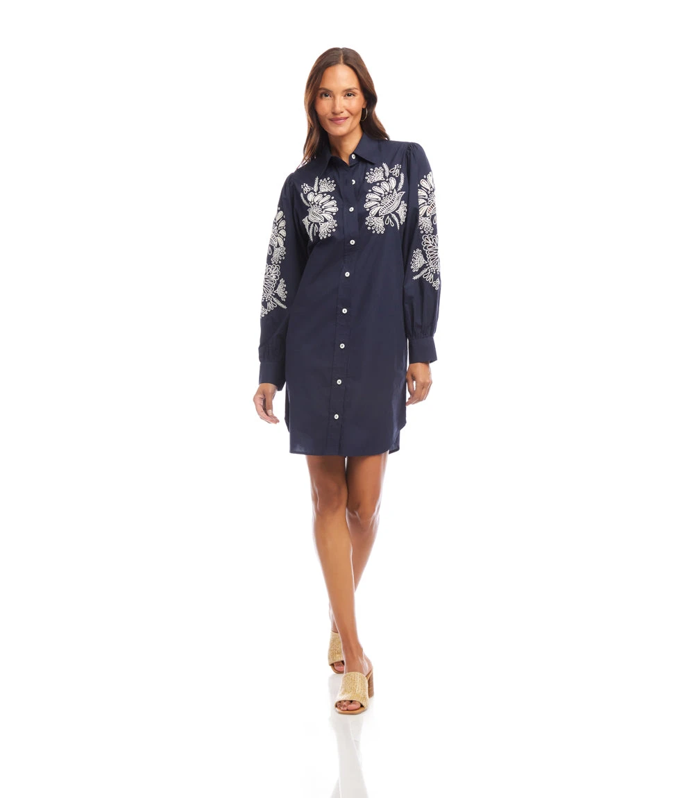 Embroidered Puff Sleeve Shirtdress 6 Embroidered Puff Sleeve Shirtdress - Image 4