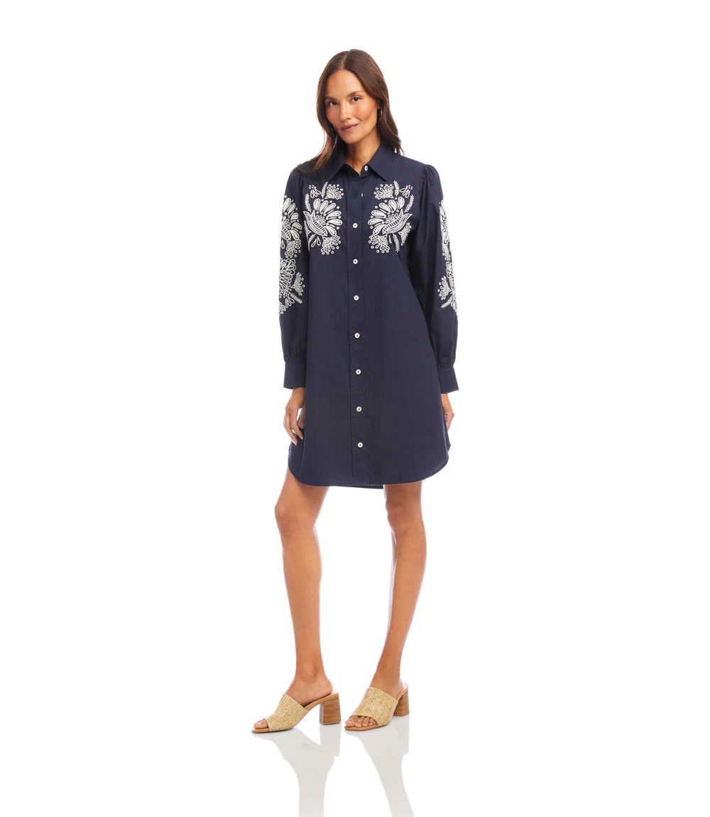 Embroidered Puff Sleeve Shirtdress 5 Embroidered Puff Sleeve Shirtdress - Image 3