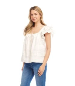 Embroidered Ruffle Sleeve Blouse 9 Embroidered Ruffle Sleeve Blouse -Karen Kane Store 2L70282 CRE KK 2025 Summer 00 2 2 4de9ec95 ad09 4b9b 95ec ff9d645b4847