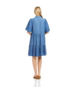 Petite Size Puff Sleeve Tiered Shirtdress 12 Petite Size Puff Sleeve Tiered Shirtdress -Karen Kane Store 2L78600P CHA KK 2025 Summer 00 4