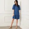 Petite Size Puff Sleeve Tiered Shirtdress -Karen Kane Store 2L78600P CHA KK 2025 Summer 00 5