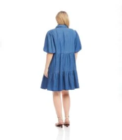 Plus Size Puff Sleeve Tiered Shirtdress -Karen Kane Store 2L78600W CHA KK 2025 Summer 00 3