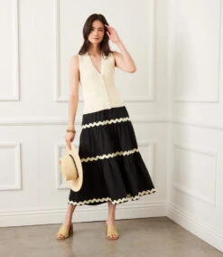 Ribbed Button Sweater Vest -Karen Kane Store 2L89110 CRE KK 2025 Summer 00 4