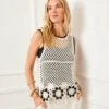 Crochet Flower Detail Sweater Tank -Karen Kane Store 2L89112 NWB KK 2025 Summer 00 5