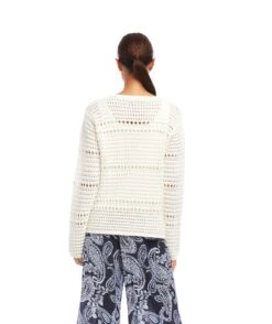 Boatneck Crochet Sweater -Karen Kane Store 2L89971 OWH karenkane 2025 Summer 00 3