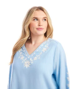 Plus Size Bracelet Sleeve Embroidered Asymmetric Top -Karen Kane Store 2L92603W LAK karenkane 2025 Summer 00 4