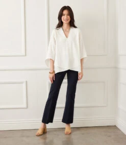 Bracelet Sleeve Embroidered Asymmetric Top -Karen Kane Store 2L92606 OWH KK 2025 Summer 00 6