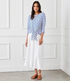 Stripe Boatneck Tie-Front Top -Karen Kane Store 310B2D19 A410 45ED 90D0 FB20DE126300