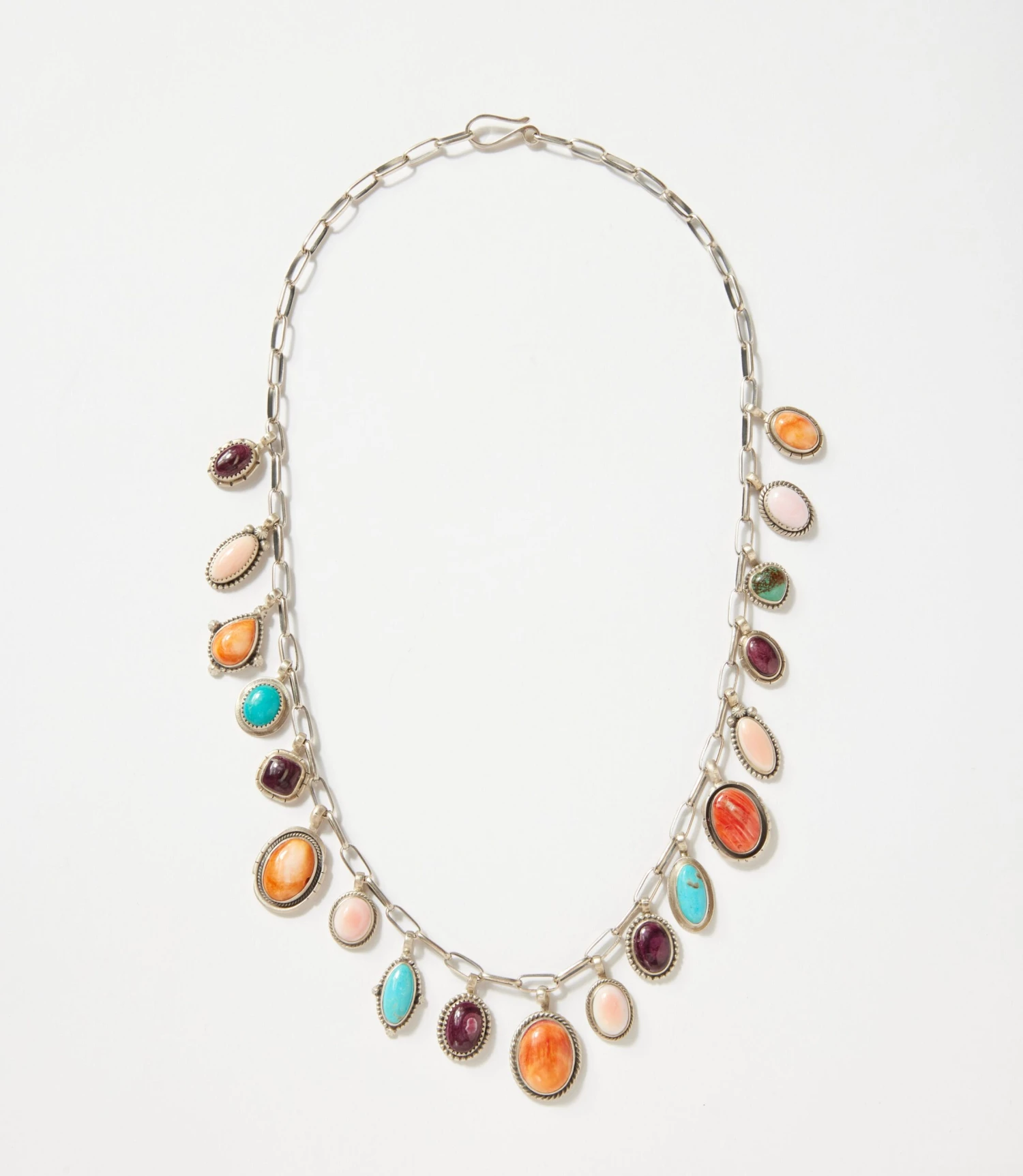 Turquoise, Spiny Oyster, Pink Conch Necklace 4 Turquoise, Spiny Oyster, Pink Conch Necklace - Image 2