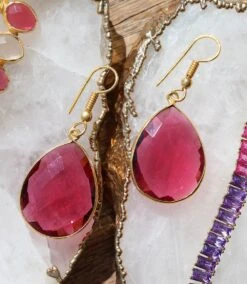 Pink Quartz Teardrop Earrings -Karen Kane Store 39447211 4754 4B00 A498 A0F123BECFB2