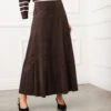Tiered Faux Suede Midi Skirt -Karen Kane Store 3B295F83 85B2 46D0 82EB 5889B604BC61