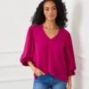 Petite Size Layered Sleeve Asymmetric Top -Karen Kane Store 3L25011P MAG karenkane 2025 fall 00 1