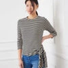Stripe 3/4 Sleeve Side-Tie Top -Karen Kane Store 3L26800 OWA karenkane 2025 fall 00 1