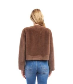 Reversible Faux Fur Jacket -Karen Kane Store 3L33400 BRO karenkane 2025 fall 00 9