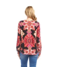 Petite Size Long Sleeve Shirred Blouse 15 Petite Size Long Sleeve Shirred Blouse -Karen Kane Store 3L37202P PRT karenkane 2025 fall 00 4