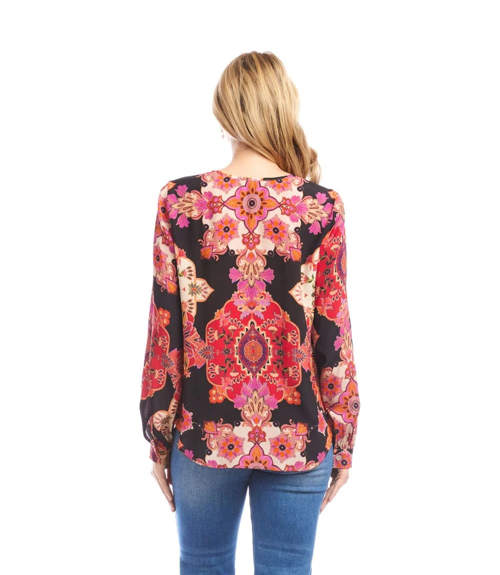 Petite Size Long Sleeve Shirred Blouse 8 Petite Size Long Sleeve Shirred Blouse - Image 6